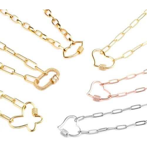 Chanfar Spiral Oval Carabiner Series Pendant Necklace High Quality Copper Zircon Pendant DIY jewelry