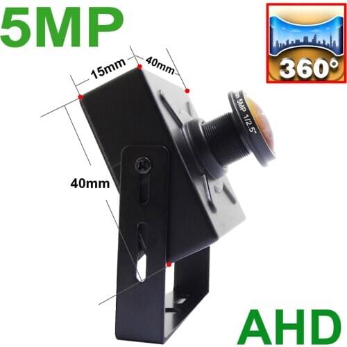 JIENUO Mini Panoramic AHD Camera 1.7mm Security Surveillance HD Indoor 1080P 4MP 5MP CCTV HD Small Home Camera