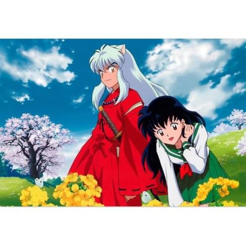 Inuyasha Poster Custom Satin Poster Print Cloth Fabric Wall Poster Print Silk Fabric Print Poster