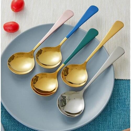 Practical Tablespoons For Household Kitchens Stainless Steel Round-Headed Tablespoons Home Dining Service Accessories