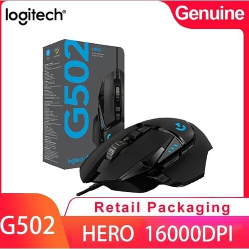 Logitech G502 HERO Professional Gaming Mouse 16000DPI Gaming Programming Mouse Adjustable Light Synchronizatio For Mouse Gamer