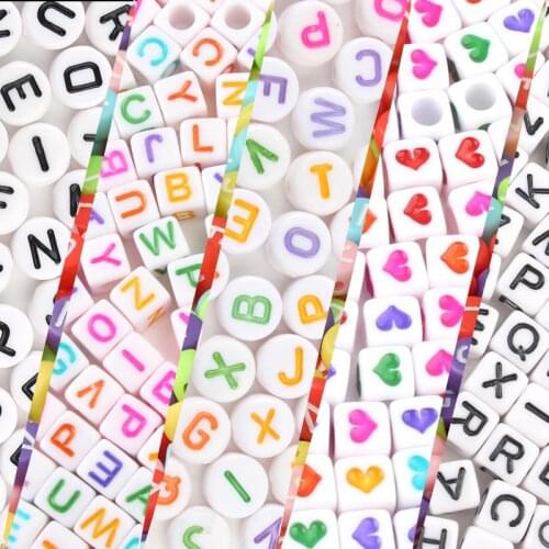 4*7/6*6mm Mixed Letter Colorful Acrylic Beads Flat Alphabet Spacer Beads for Needlework Jewelry Making Diy Bracelet Necklace