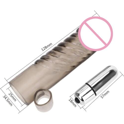Silica gel Penis Enlargement Delay Ejaculation Sex Toys For Men Penis Rings Reusable Strong Vibration Vibrator