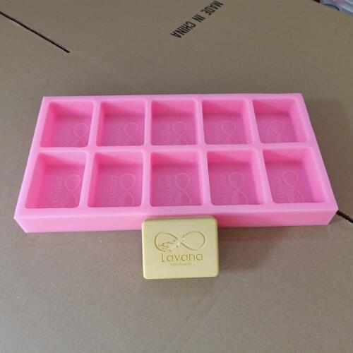 10cavities Custom Made Soap Mold Silicone Soap Bar Lotion Bar Making Flexible Silicone Sheet for Cold Process Soap Making