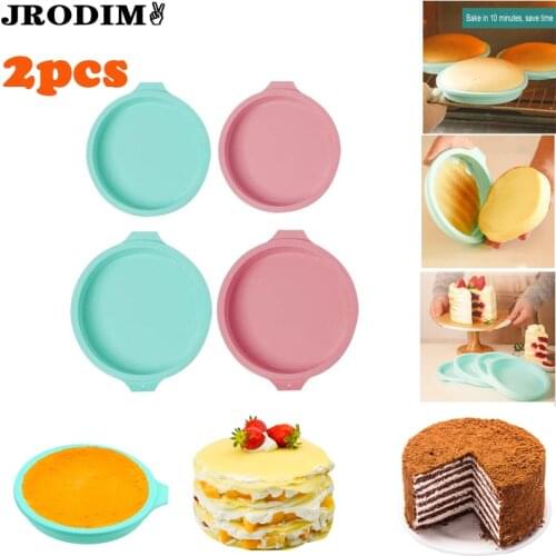 Silicone Round Shape Cake Mold DIY Layered Rainbow Cake Moulds Pizza Mold Baking Bakeware Cake Tools Kitchen Baking Tools Acces