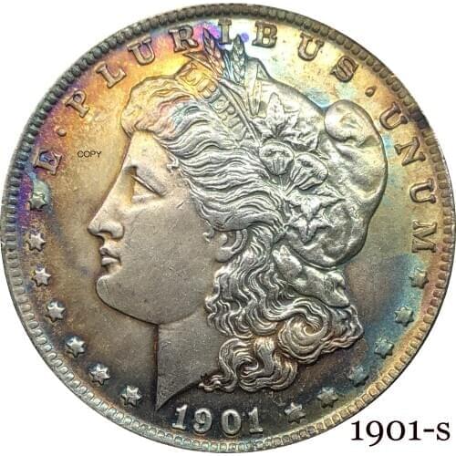 United States Of America 1901 S Morgan One Dollar US Coin Liberty Cupronickel Silver Plated In God We Trust Copy Coin