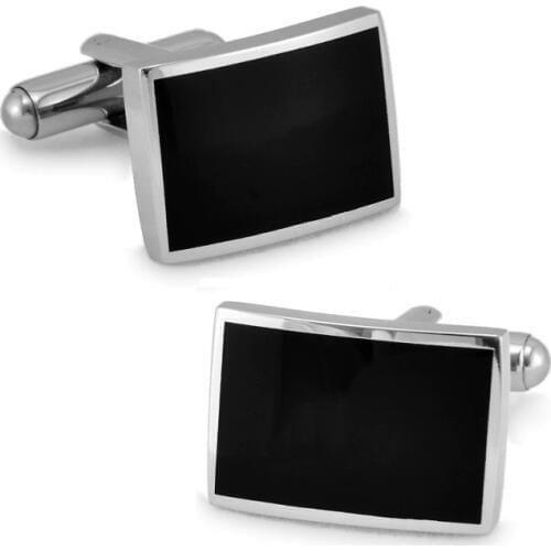 SPARTA Stainless steel + Enamel Cuffliks rectangle simple mens Cuff Links + Free Shipping !!! metal buttons