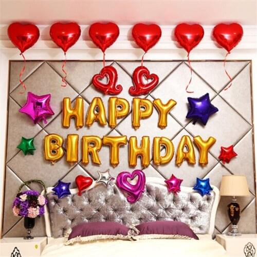 16inch "Happy Birthday" Gold Letter Ballons Kids Party Decoration Birthday Wedding Balon Globos Number Childrens Gifts 7ZSH050