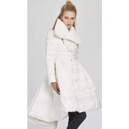 High Quality Parka Warm Winter Coat Womens White Duck Jacket Women Asymmetric Skirt Down Coats Abrigo Mujer WXF160