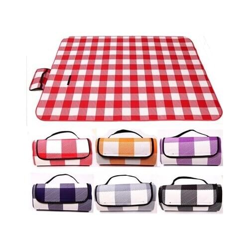 High Quality New striped Outdoor Camping Picnic Mat Waterproof Aluminum Foil Foldable Blanket Fleece Tourist Mattress