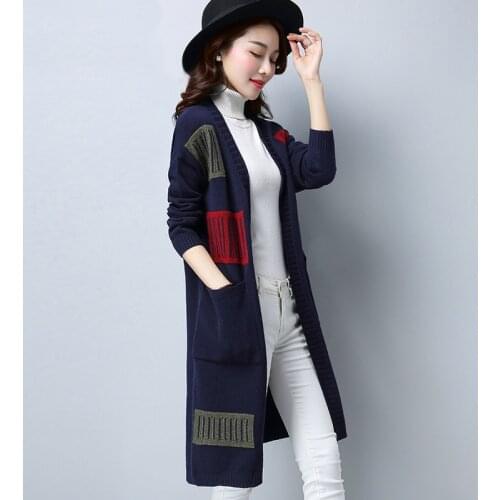 Womens Long Cardigan Knitted Jacket 2020 Spring Autumn Long Sleeve Fashion Casual Sweater Cardigan Female Knitted Tops Y443
