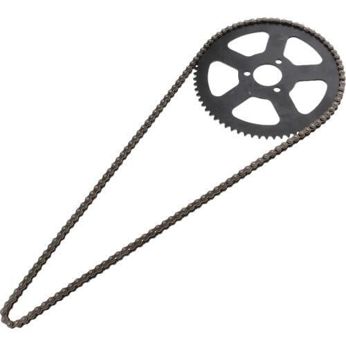 Rear Wheel Tire Sprocket Disc and 68 Links Chain Replacement for 49cc 2 Stroke Mini Pocket Bike