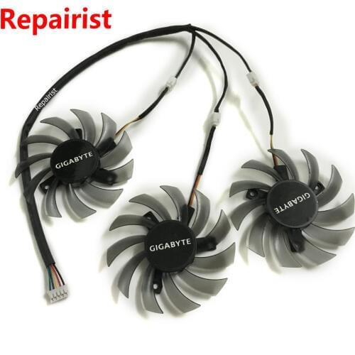 3Pcs/set 5pin Power plug 3Pin single T128010SM GTX570 GPU Cooler Fan For Gigabyte N570SO-13I HD6870 Graphics Cards Cooling