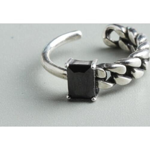 Bohemian Vintage Silver Color Zircon Rings For Women Gift Adjustable Antique Rings Engagement Wedding Jewelry Anillos