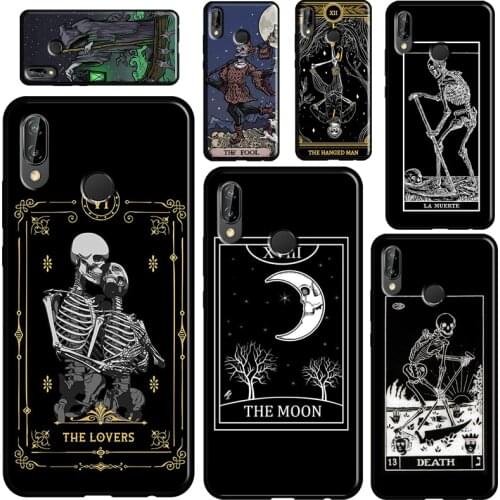 The Hermit Tarot Card Grim Reaper Case For Huawei P30 P40 P10 P20 Lite P Smart 2021 Nova 5T Cover For Honor 20 Pro 8X 9X 10i