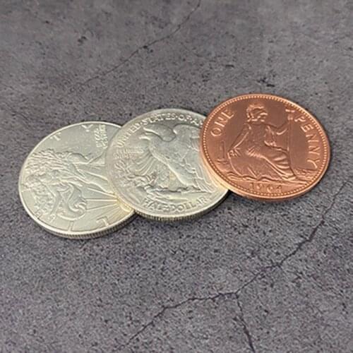 Digital Dissolve (Walking Liberty Half Dollar) Magic Tricks Visually Coin Change Close Up Illusions Gimmick Props Mentalism