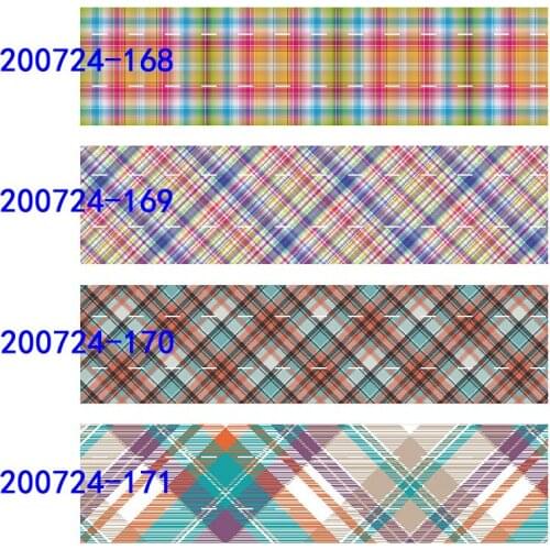 50 yards/lot) New arrival 22MM 25MM 38MM 75MM colorful plaid ribbon for garment