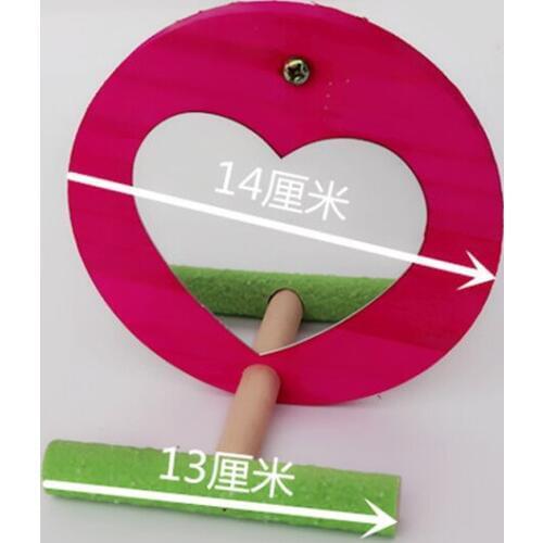 Wooden Bird Parrot Stand with Mirror Toys Cockatiel Parakeet Birds Toys Cage Accessories BT025