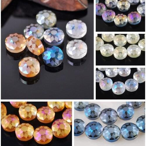 14mm 18mm Rondelle Faceted Matte Crystal Glass Loose Beads For Jewelry Making DIY Crafts