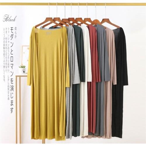Summer Autumn Women Long Cardigan Casual Loose Thin Modal Cardigans Female Beach Long Sleeve Sun Protection Clothing Blouse Coat