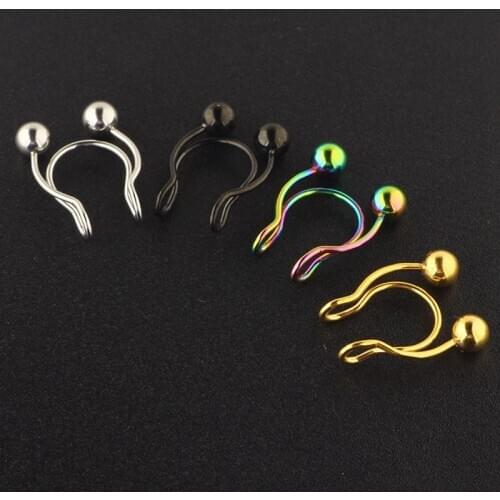18G Fake Septum Piering Nose Rings Faux Nose Septum Ring Non Piercing Clip On Nose Hoop Rings Body Jewelry