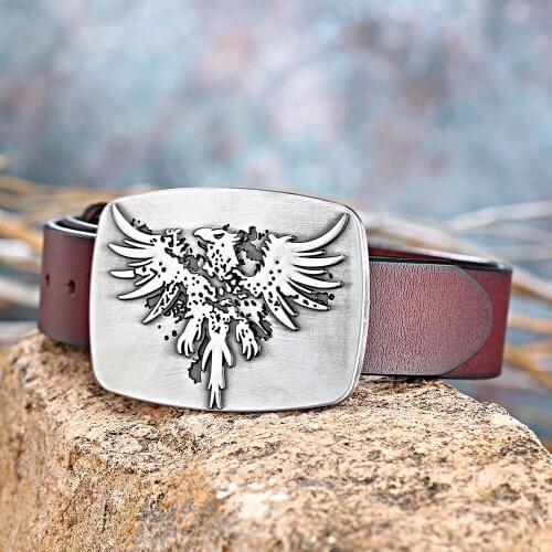 Western cowboy eagle ancient green Leather belts for men and women, one system of belts 1.5