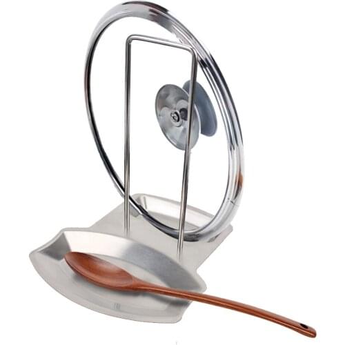 Stainless Steel Kitchen Tools Pan Pot Lid Rack Stand Soup Spoon Rests Holder Spoon Holder Stove Organizer