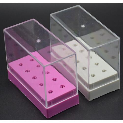 MAOHANG 10 Holes Ceramic Carbide Nail Drill Bits Cutter Holder for Electric Burrs Exhibition Displayer Manicure Nail Art Tools
