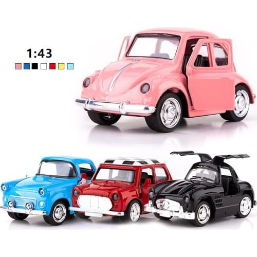 1/36 DieCasts Series 5 Inch Mini Coop 12.5Cm Alloy Car Toys Doors Openable Pull Back Return Police Early education Car 2021