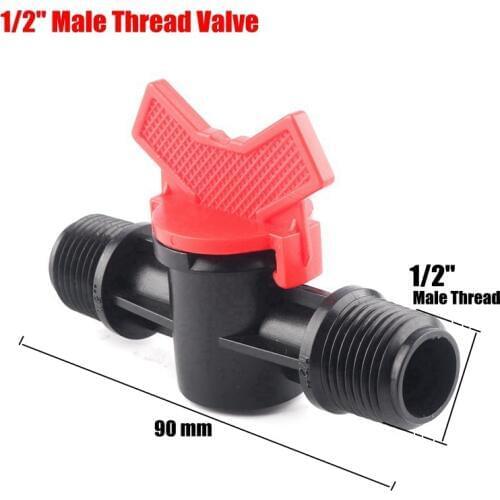 20pcs 1/2" Thread Mini Ball Valve Hi-Quality Garden Water Connectors Drip Irrigation Pipe Valve Hose Switch Water Controllers