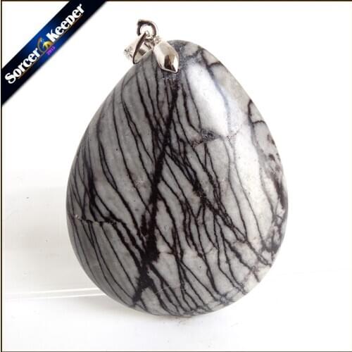 Fashion Crystal Quartz Pendant Necklace Natural Zebra Agates Stone Necklaces For Men Vintage Colares Femininos ZS269