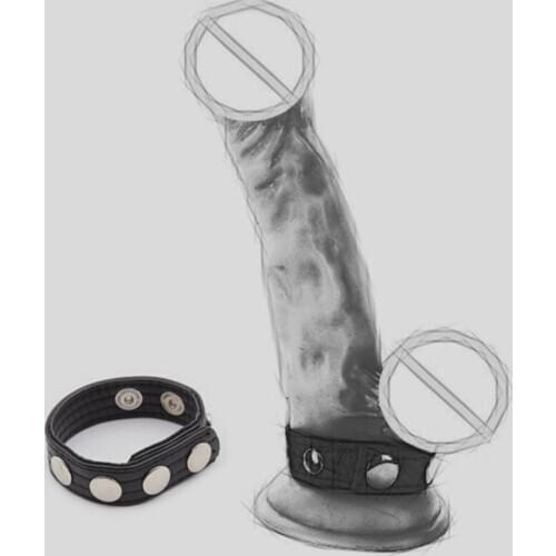 Mens Leather Penis Ring Penis Sleeve with Metal Buckle Delayed Ejaculation Sex Toys Adult for Men Sex Product