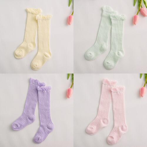 Baby White Kid Socks Spring Style Thin Soft Cotton Children For Boys Girls Sport Students Socks High breathable knee sock