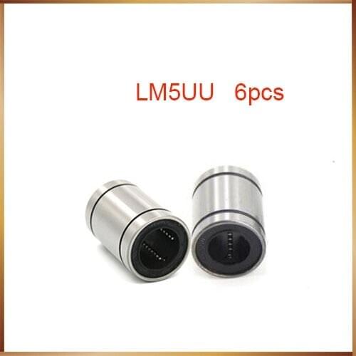 New 6pcs/lot Free shipping LM5UU 5mm Linear Bushing CNC Linear Bearings