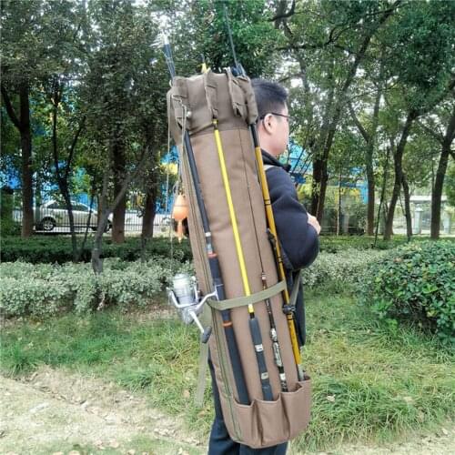Portable Fishing Rod Bag Case Portable Multifunction Oxford Fishing Bags Large Capacity Fishing Tackle Tools Storage Bag