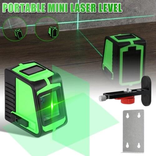 Portable Mini Laser Level Meter Green Light 2-line-Cast Line Meter High Precision Strong Light Level Meter Lightness Line