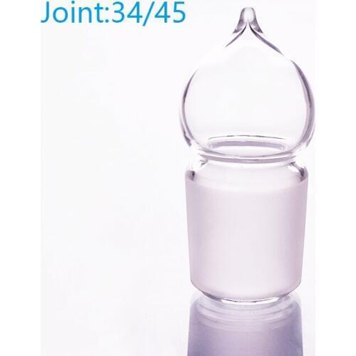 Transparent / brown glass stopper,Glass hollow plug,Joint 34/45,Grinding ball plug,Hollow plunger