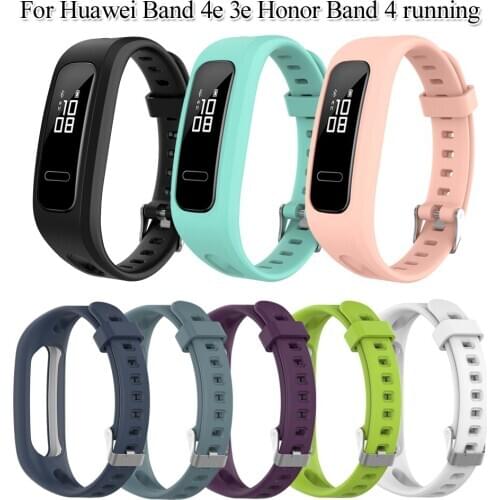 Multicolor Soft Silicone Wrist Strap Replacement Adjustable Smart Watch Band Strap for Huawei Band 4e 3e Honor Band 4 Running