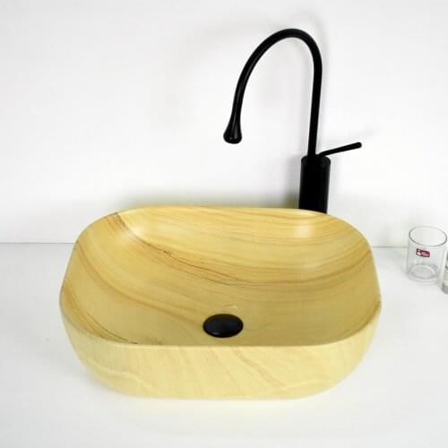 On the stage basin personality art basin creative ceramic washbasin basin retro washbasin marble stone matte