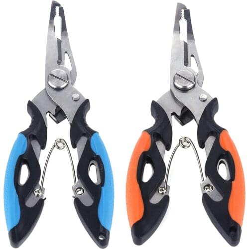 Steel Fishing Pliers Scissor Split Ring Fish Tongs Cutter Fishing Tackle Tool Outdoor Portable Easy Fishing Carrying
