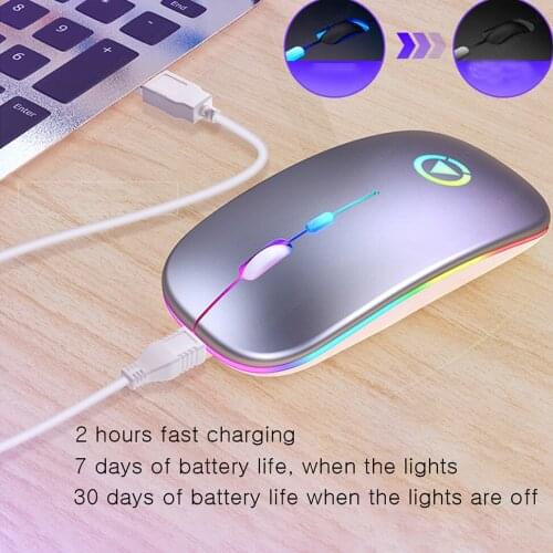 Mouse Wireless LED Mouse Opto-electronic Mouse Mice USB Rechargeable For PC Laptop Computer Dropship RGB 2.4GHz Mute Mouse