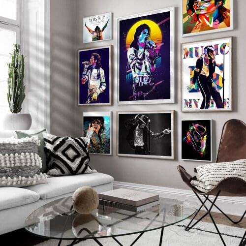 Dance King Michael Jackson Poster Music Legend Star Wall Stickers Canvas Painting Wall Art Decor Music Poster Prints Picture