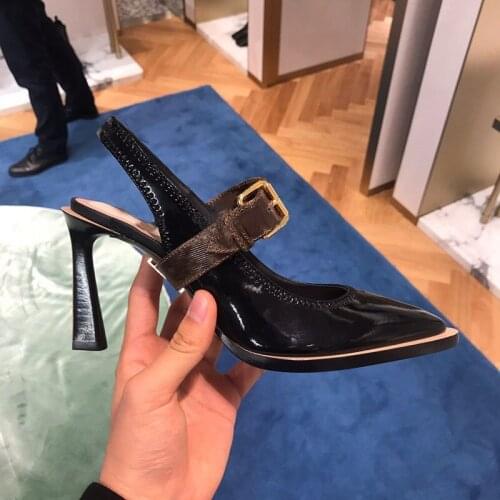 Summer New Pointed Toe Pumps Woman Thin High Heels Buckle Strap Shoes Ladies Fashion For Party Shoes Women Zapatos De Mujer