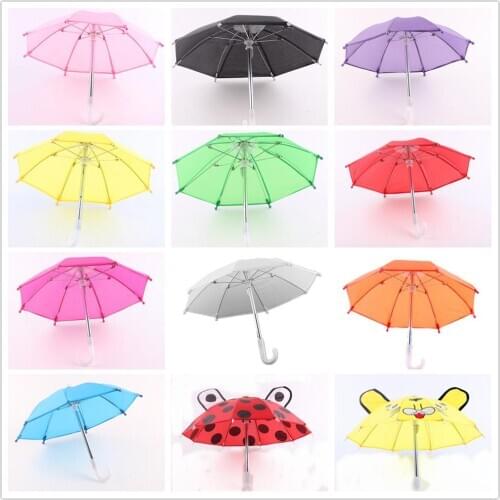 Solid Color Umbrellas Fit 18 Inch American Dolls And 43cm Realistic Silicone Baby Reborn Girl Doll Clothes Accessories Toys