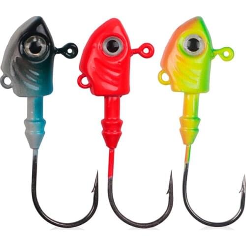 1pc Jig Head Hook Metal Jig Fishing Tackle Sea Boating Sinking Bait Shrimp Rubber Skirt Hard Bait Soft Worm Jig Hook for Fishing