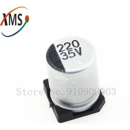 10PCS Electrolytic capacitor 35V220UF 8*10mm SMD aluminum electrolytic capacitor 220uf 35v