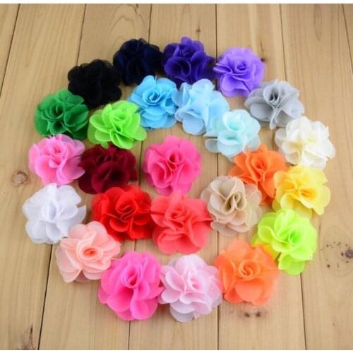 10pcs/lot Chiffon Flowers DIY Baby Girl Hair Band Accessory Dress Cloth Shoes Decoration Supply CH10032