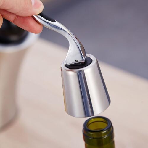 100PCS Free Shipping Red Wine Bottle Stopper Stainless Steel Vacuum Sealed Bottle Plug Keep Wine Fresh lin3991