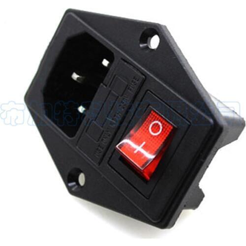 10A 250V Power Switch AC Part For Makerbot For Ultimaker 3 in 1 Fuse Supply Socket Outlet Black Plug Triple 3D Printers Parts