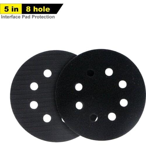 2pcs 5" 8 Holes Hook Loop Cushion Interface Buffer Pad Interface Pad Protection Disc